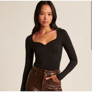 Abercrombie & Fitch - Black Knit Bodysuit (Size: Small)